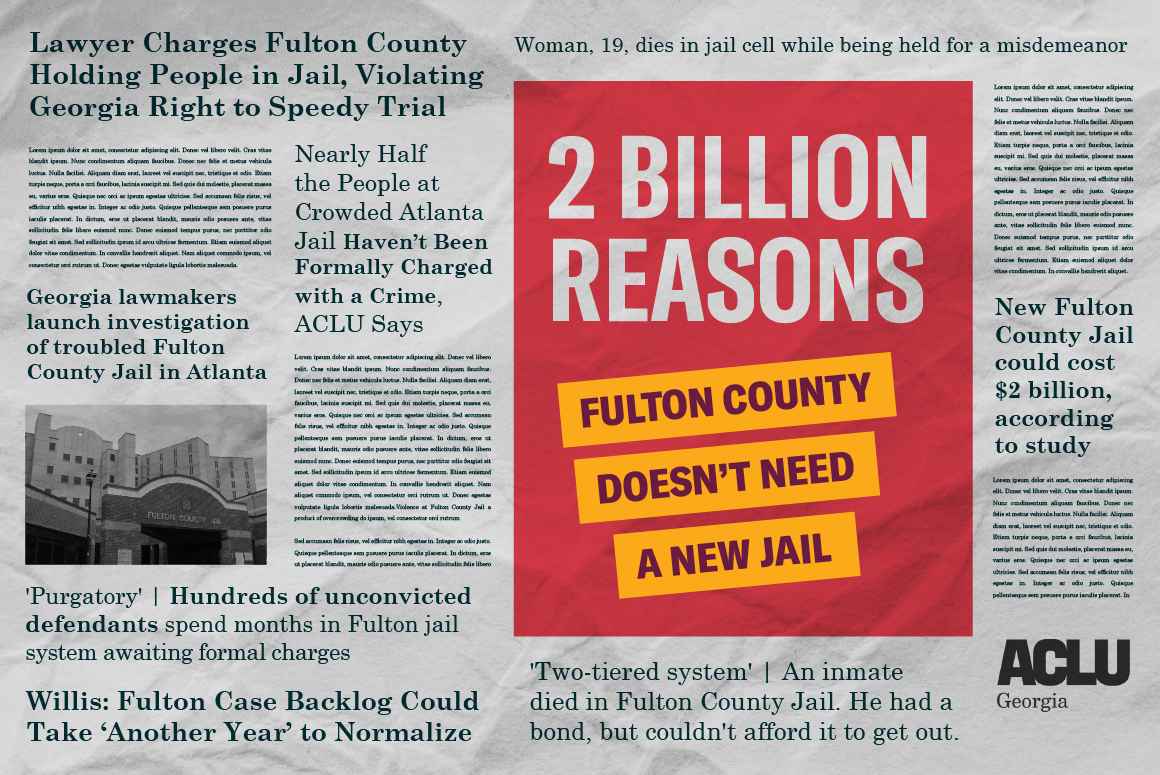 Fulton County Jail 2 Billion Reasons Campaign website header