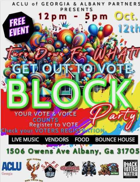 Get out the Vote Block Party flyer